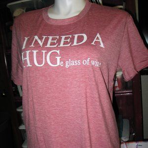 BOGO Funny Wine T-Shirt XXL in red/pink NIP BOGO